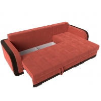 Угловой диван Марсель (микровельвет коралловый коричневый) - Изображение 3